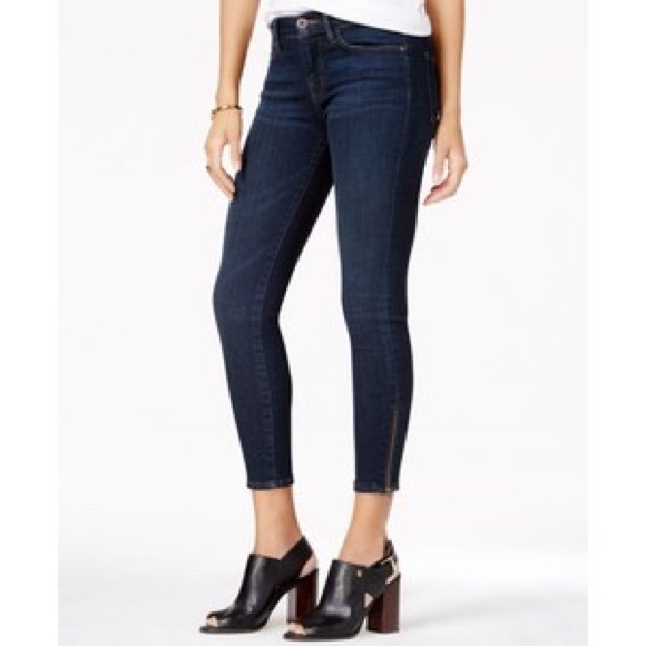 Blue Epic Denim Crop Ankle Zipper Skinny - Picture 1 of 9